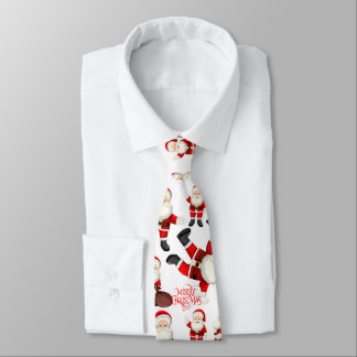 Corbata con patrón de arte divertido de Santa "Fel