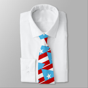 Corbata con patrón de bandera azul claro de Puerto