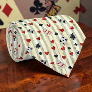 Corbata con patrón de cartas de Wonderland