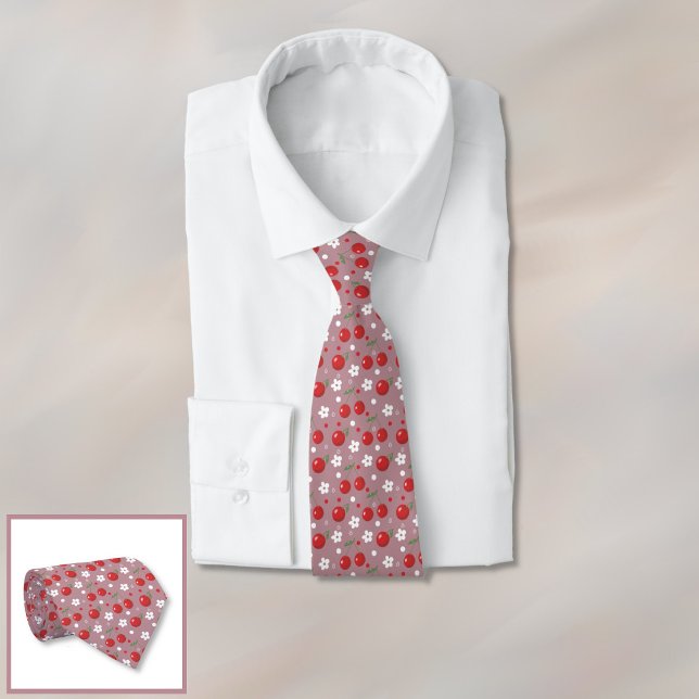 Corbata con patrón de cereza bonita (Pretty cherry pattern neck tie . )