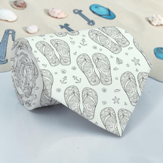 Corbata con patrón de chanclas de verano estaciona (Subido por el creador)