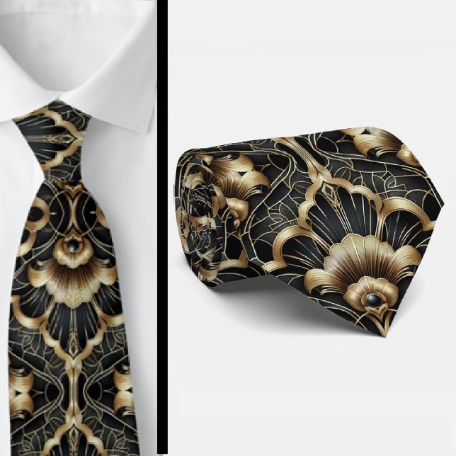 Corbata con Patrón de Conchas Marinas en Negro y D (Subido por el creador)