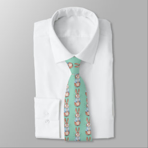 Corbata con patrón de conejito lindo   Pascua dive