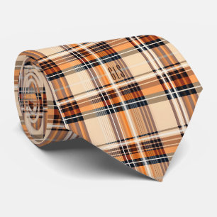Corbata con patrón de cuadros elegante de otoño co