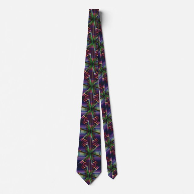 Corbata con patrón de cuadros geométricos (Anverso)