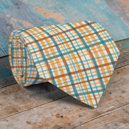 Corbata con patrón de cuadros rústicos