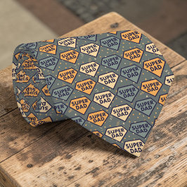 Corbata con patrón de Día del Padre Super Papá