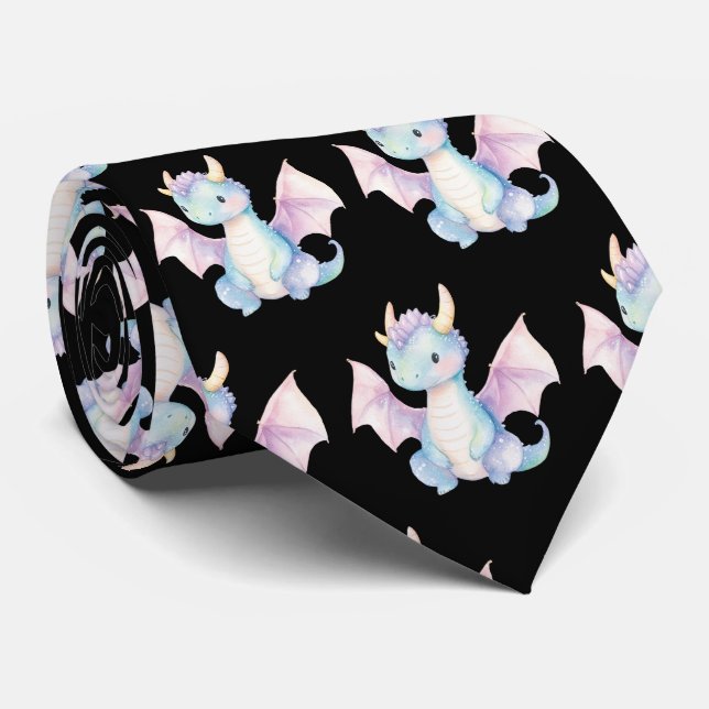 Corbata con patrón de dragón (Enrollado)