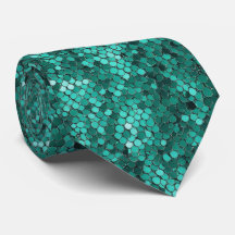 Corbata con patrón de escama esmeralda