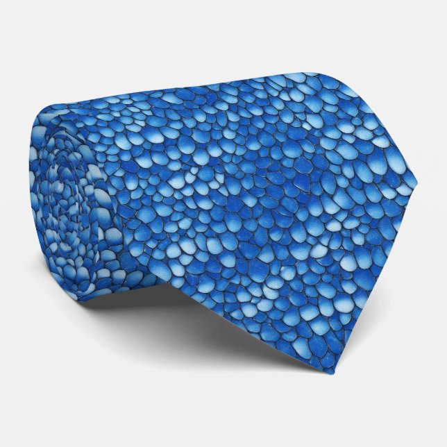 Corbata con patrón de escamas de zafiro (Enrollado)