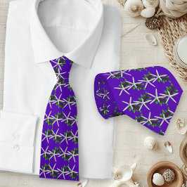 corbata con patrón de estrella de mar púrpura de N