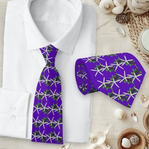 corbata con patrón de estrella de mar púrpura de N