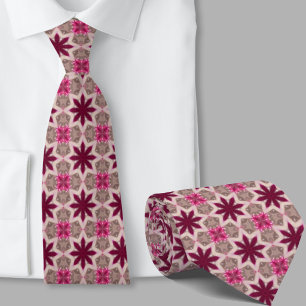 Corbata con patrón de estrella rosa de arte modern