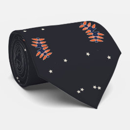 Corbata con patrón de estrellas y nave espacial ún
