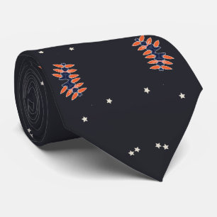 Corbata con patrón de estrellas y nave espacial ún