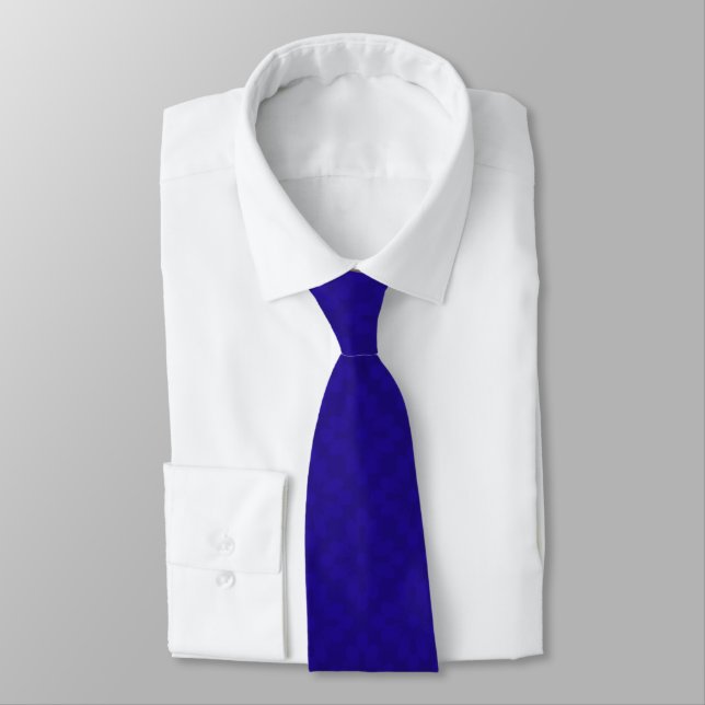 Corbata con patrón de flores azules reales abstrac (Atado)