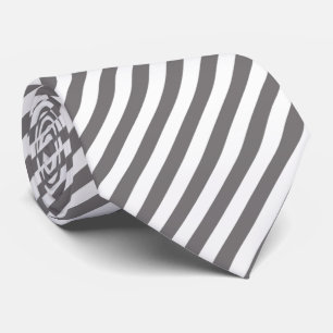 Corbata con patrón de franja gris blanca genial (
