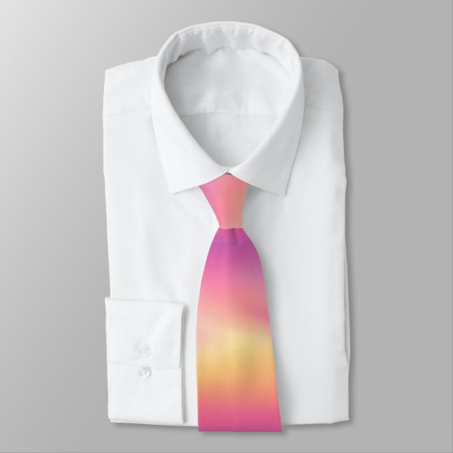 Corbata con patrón de gradiente rosa y amarillo en (Atado)