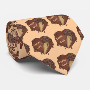 corbata con patrón de helado de chocolate