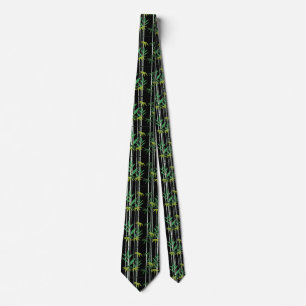 Corbata con patrón de hojas de bambú