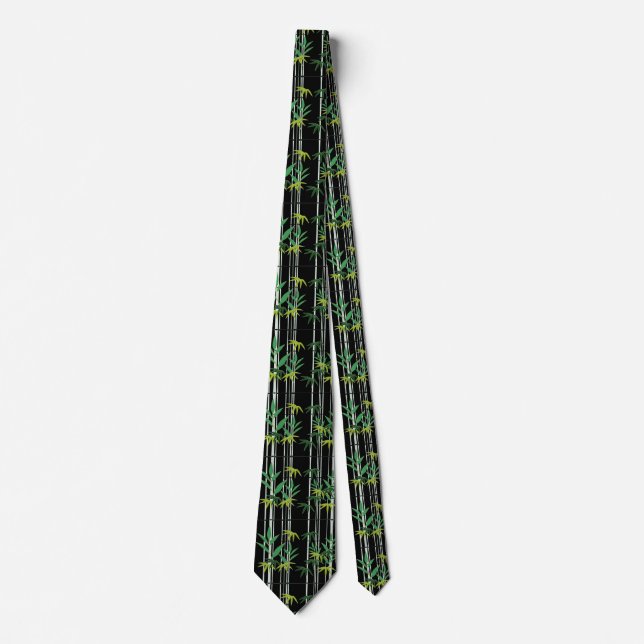 Corbata con patrón de hojas de bambú (Anverso)