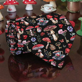 Corbata con patrón de hongos de Wonderland