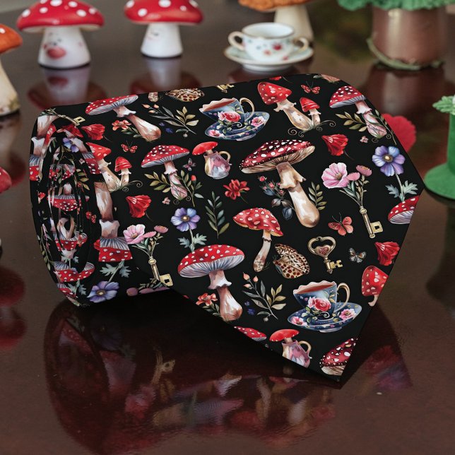 Corbata con patrón de hongos de Wonderland (Subido por el creador)