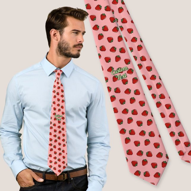 Corbata con patrón de icono de fresa (Subido por el creador)