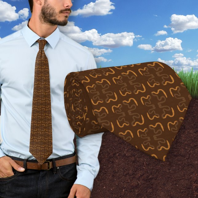 Corbata con Patrón de Lombrices de Tierra Marrones (Subido por el creador)