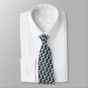 Corbata con patrón de monograma de letra F gráfico