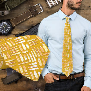 Corbata con patrón de munición dorada Balas angust