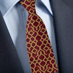 Corbata con patrón de oro y rubí