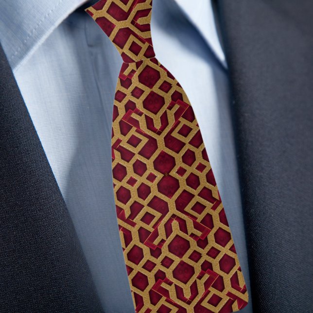 Corbata con patrón de oro y rubí (Subido por el creador)