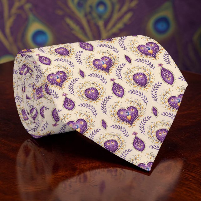 Corbata con patrón de pavo real y pava (Subido por el creador)