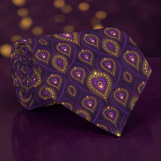 Corbata con patrón de pavo real y pava