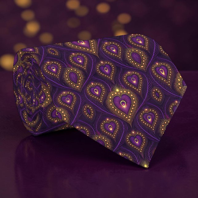 Corbata con patrón de pavo real y pava (Subido por el creador)