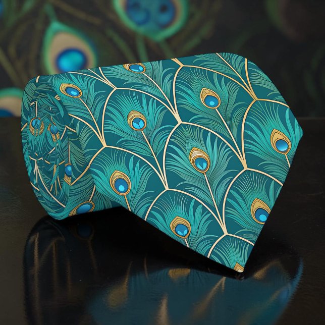 Corbata con patrón de pavo real y pava (Subido por el creador)