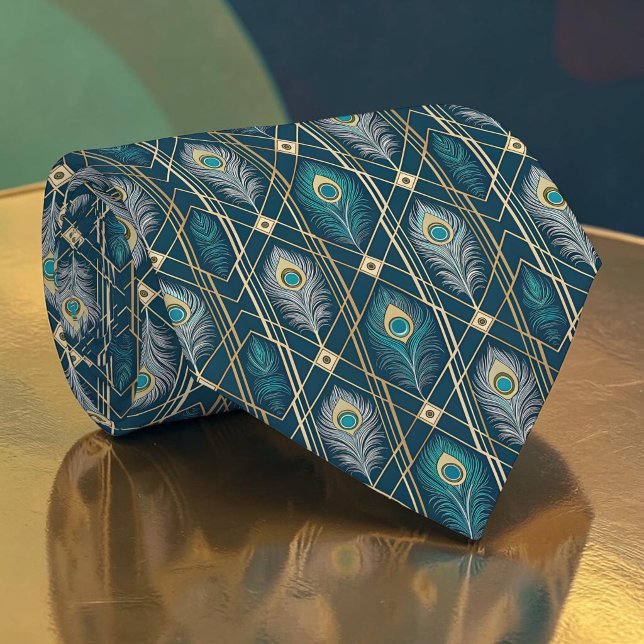 Corbata con patrón de pavo real y pava real (Subido por el creador)
