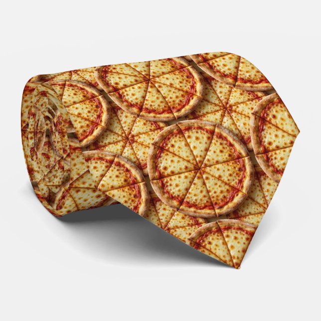 Corbata con patrón de Pizza de Queso Novedosa | Co (Enrollado)