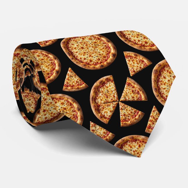 Corbata con patrón de Pizza de Queso Novedosa | Co (Enrollado)