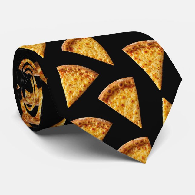 Corbata con patrón de Pizza de Queso Novedosa | Co (Enrollado)