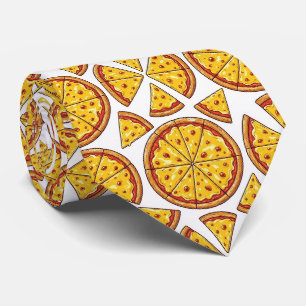 Corbata con patrón de Pizza de Queso Novedosa Co