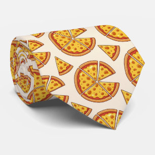 Corbata con patrón de Pizza de Queso Novedosa Co