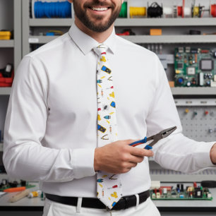 Corbata con patrón de profesión de electricista pa