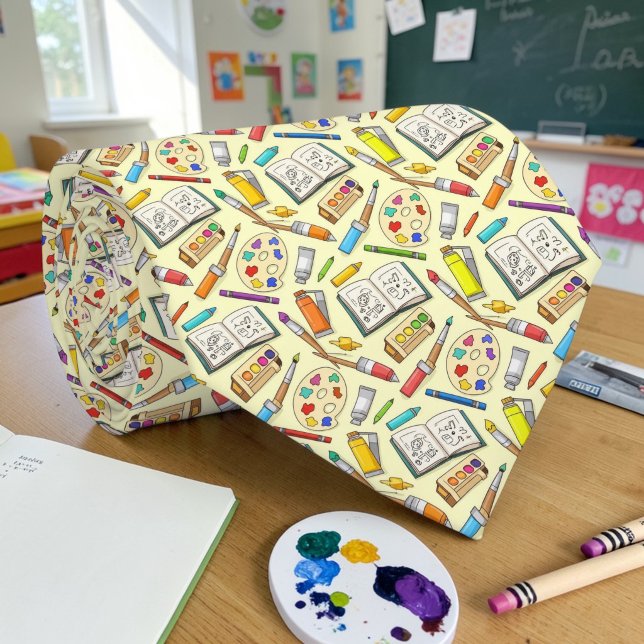 Corbata con patrón de profesor de arte escolar (Subido por el creador)