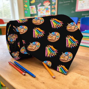 Corbata con patrón de profesor de arte escolar