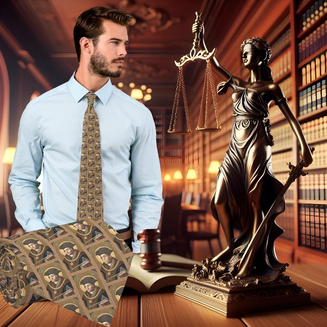 Corbata con patrón de retrato de San Tomás Moro (Subido por el creador)
