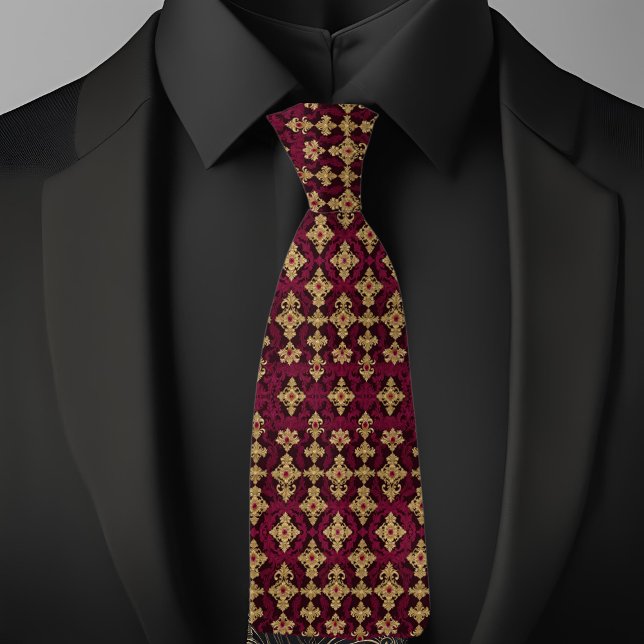 Corbata con patrón de rubí y oro (Subido por el creador)