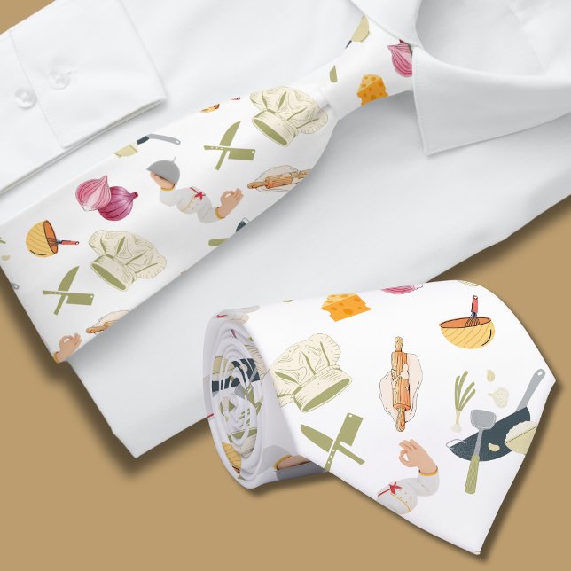 Corbata con patrón de tema de chef (Subido por el creador)