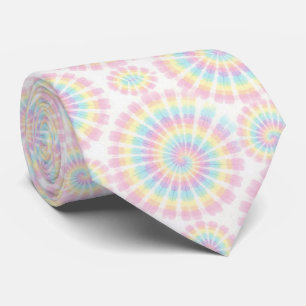 Corbata con patrón de teñido psicodélico pastel